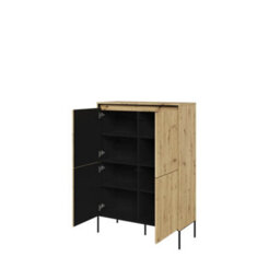 Arte Modern Trend  Highboard Cabinet (H830mm W980mm D400mm) -Oak Artisan With Black Legs - thumbnail 3