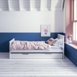 Nöa & Nani Noa & Nani Single Bed With Pull Out Spacesaver Trundle In Classic White Dorset - thumbnail 2