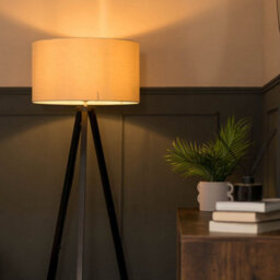 Valuelights Barbro Black Tripod Floor Lamp With Cream Shade - thumbnail 6