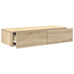 Berkfield Wall Shelf With Drawers Sonoma Oak 80X33X17 Cm Engineered Wood - thumbnail 7