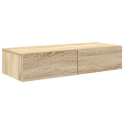 Berkfield Wall Shelf With Drawers Sonoma Oak 80X33X17 Cm Engineered Wood - thumbnail 2