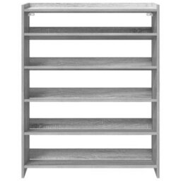 Berkfield Elegant Shoe Rack Grey Sonoma 80X25X100 Cm Engineered Wood - thumbnail 4