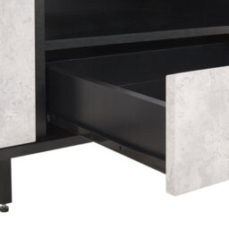Beliani Industrial Tv Stand For Tvs Up To 75 Inches, Concrete-Effect Finish, Black Metal Legs, 1 Drawer 2 Cabinets - thumbnail 7