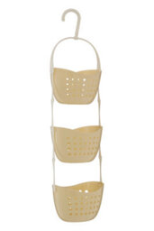 Orsina 3 Tier Cream Shower Caddy, Hanging Shower Shelf , Bathroom Organizer Rack, Cream Polyurethane Shower Shelf