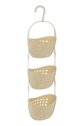 Orsina 3 Tier Cream Shower Caddy, Hanging Shower Shelf , Bathroom Organizer Rack, Cream Polyurethane Shower Shelf - thumbnail 2