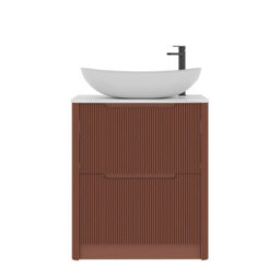 Royal Bathrooms Avenza 600mm Terracotta Clay Floor Standing Countertop Bathroom Vanity Unit 2 Drawer With Cesar Basin - thumbnail 6