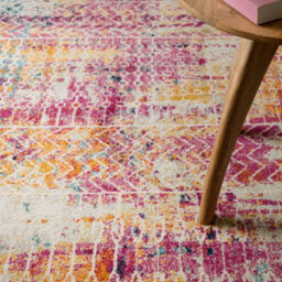 The Rug Edit Pink Multi Contemporary Muse Tribal Distressed Stripe Rug - thumbnail 3