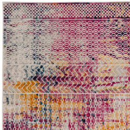 The Rug Edit Pink Multi Contemporary Muse Tribal Distressed Stripe Rug - thumbnail 5