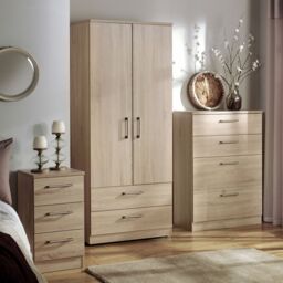 Brindisi Ready Assembled Matt Oak Effect 3 Drawer Chest (H)885mm (W)765mm (D)415mm - thumbnail 2