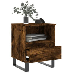 Berkfield Bedside Cabinets 2 Pcs Smoked Oak 40X35X50 Cm Engineered Wood - thumbnail 4