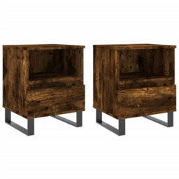 Berkfield Bedside Cabinets 2 Pcs Smoked Oak 40X35X50 Cm Engineered Wood - thumbnail 2