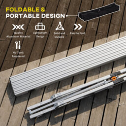 Outsunny Portable Roll-Up Aluminium Folding Picnic Table Outdoor Bbq Party - thumbnail 5