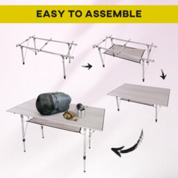 Outsunny Portable Roll-Up Aluminium Folding Picnic Table Outdoor Bbq Party - thumbnail 4