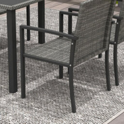 Outsunny Rattan Garden Furniture For 4, Dining Table And Chairs, Grey - thumbnail 8
