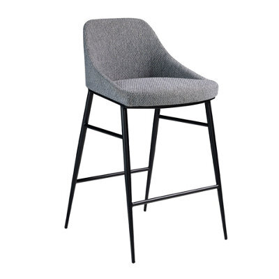 Angel Cerda Stylish Grey Fabric Stool With Steel Legs - image 1