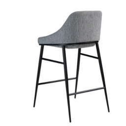 Angel Cerda Stylish Grey Fabric Stool With Steel Legs - thumbnail 6