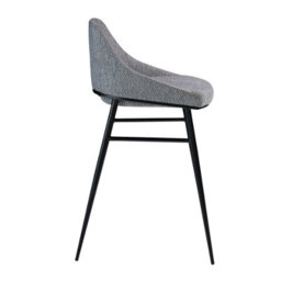 Angel Cerda Stylish Grey Fabric Stool With Steel Legs - thumbnail 5