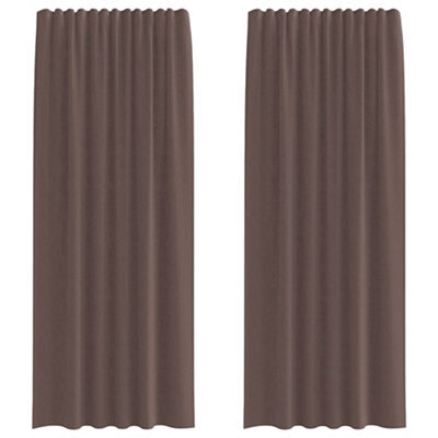 Berkfield Durable Voile Curtains With Rod Pockets 2 Pcs Brown