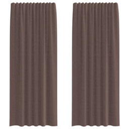 Berkfield Durable Voile Curtains With Rod Pockets 2 Pcs Brown