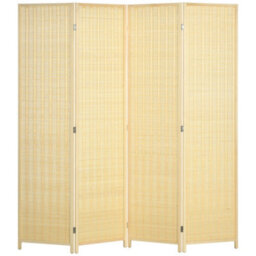 Homcom 4 Panel Folding Room Divider 170Cm Wall Privacy Screen Protector Natural - thumbnail 2