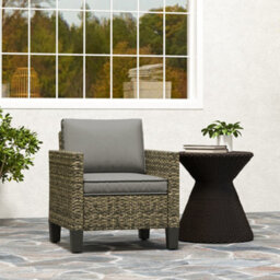 Outsunny Single Rattan Chair, Garden Armchair With Cushions, Dark Grey - thumbnail 7