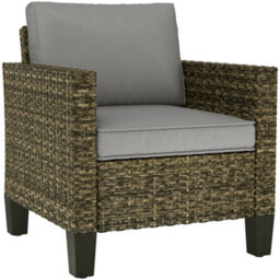 Outsunny Single Rattan Chair, Garden Armchair With Cushions, Dark Grey - thumbnail 2