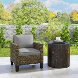 Outsunny Single Rattan Chair, Garden Armchair With Cushions, Dark Grey - thumbnail 8