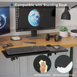 Desk Extender Tray,table Mount Desk Extender Shelf Black - thumbnail 2