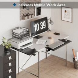 Desk Extender Tray,table Mount Desk Extender Shelf Black - thumbnail 3