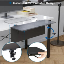 Desk Extender Tray,table Mount Desk Extender Shelf Black - thumbnail 4