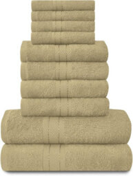Gaveno Cavailia 10 Piece Toronto Towel Bale Set Mocha Premier Super Soft And Quick Obsorbent Bath Towel