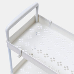 Ohs Trolley Cart 3 Tier Bathroom Storage Portable Kitchen Home Organiser, White - thumbnail 5