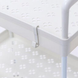 Ohs Trolley Cart 3 Tier Bathroom Storage Portable Kitchen Home Organiser, White - thumbnail 7