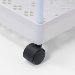 Ohs Trolley Cart 3 Tier Bathroom Storage Portable Kitchen Home Organiser, White - thumbnail 8