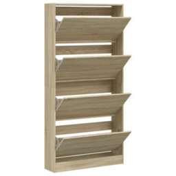 Berkfield Shoe Cabinet With 4 Flip-Drawers Sonoma Oak 80X21X163.5 Cm - thumbnail 5