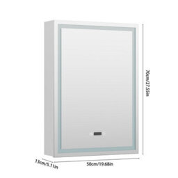 Thehotsale 1 Door Wall Mounted Bathroom Mirror Cabinet With Led And Shaver Socket - thumbnail 8