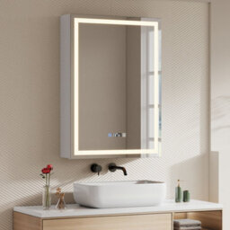 Thehotsale 1 Door Wall Mounted Bathroom Mirror Cabinet With Led And Shaver Socket