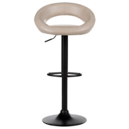 Beliani Set Of 2 Bar Chairs Peoria Faux Leather Swivel Light Beige - thumbnail 6