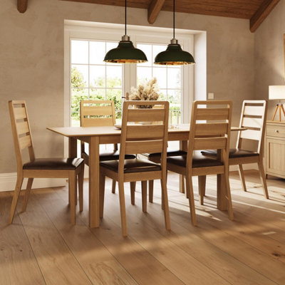 FWSTYLE Natural Oak 1.4M Extending Dining Table - image 1