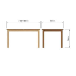 FWSTYLE Natural Oak 1.4M Extending Dining Table - thumbnail 8