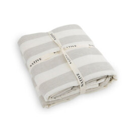 Native Natural Natural Stripes Super King 100% Linen Duvet Cover (260X220Cm) - thumbnail 2