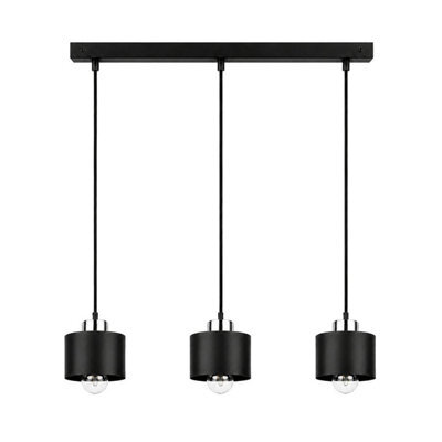 Luminosa Lighting Luminosa Simply Bar Pendant Ceiling Light Black, Silver 3X E27 - image 1