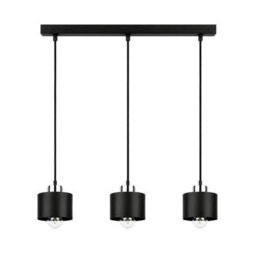 Luminosa Lighting Luminosa Simply Bar Pendant Ceiling Light Black, Silver 3X E27 - thumbnail 1