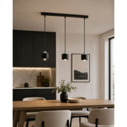 Luminosa Lighting Luminosa Simply Bar Pendant Ceiling Light Black, Silver 3X E27 - thumbnail 2