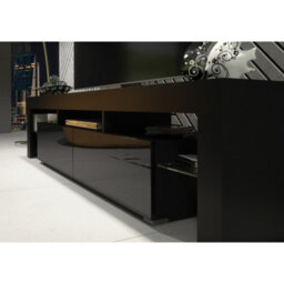 Tv Unit Nova 200Cm - Black With Gloss Doors - thumbnail 4