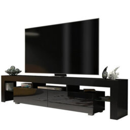 Tv Unit Nova 200Cm - Black With Gloss Doors - thumbnail 9