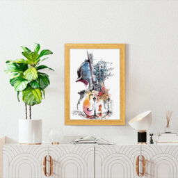 "AK Frames Sleek 18X16"" Oak Thin Modern Picture Frame - Slim And Design For Posters, Prints And Photos - Elegant Wall Frame Decor" - thumbnail 4