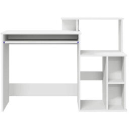 Berkfield Modern Desk With Storage White 120.5X44X88.5 Cm Engineered Wood - thumbnail 6