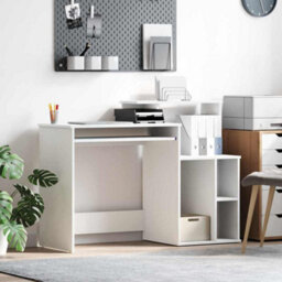 Berkfield Modern Desk With Storage White 120.5X44X88.5 Cm Engineered Wood - thumbnail 2