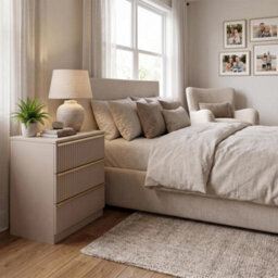 Green 3 Drawer Chest Of Drawers Bedroom Storage Unit - thumbnail 1